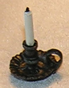 Dollhouse Miniature Candle, Chamber, Fluted, Black